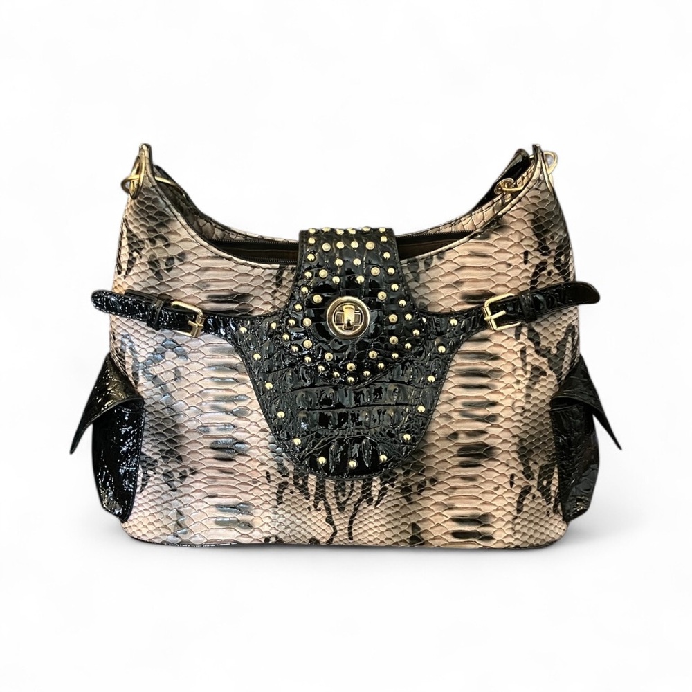 NEW‎ Snake Studded Print Rivot Bag
